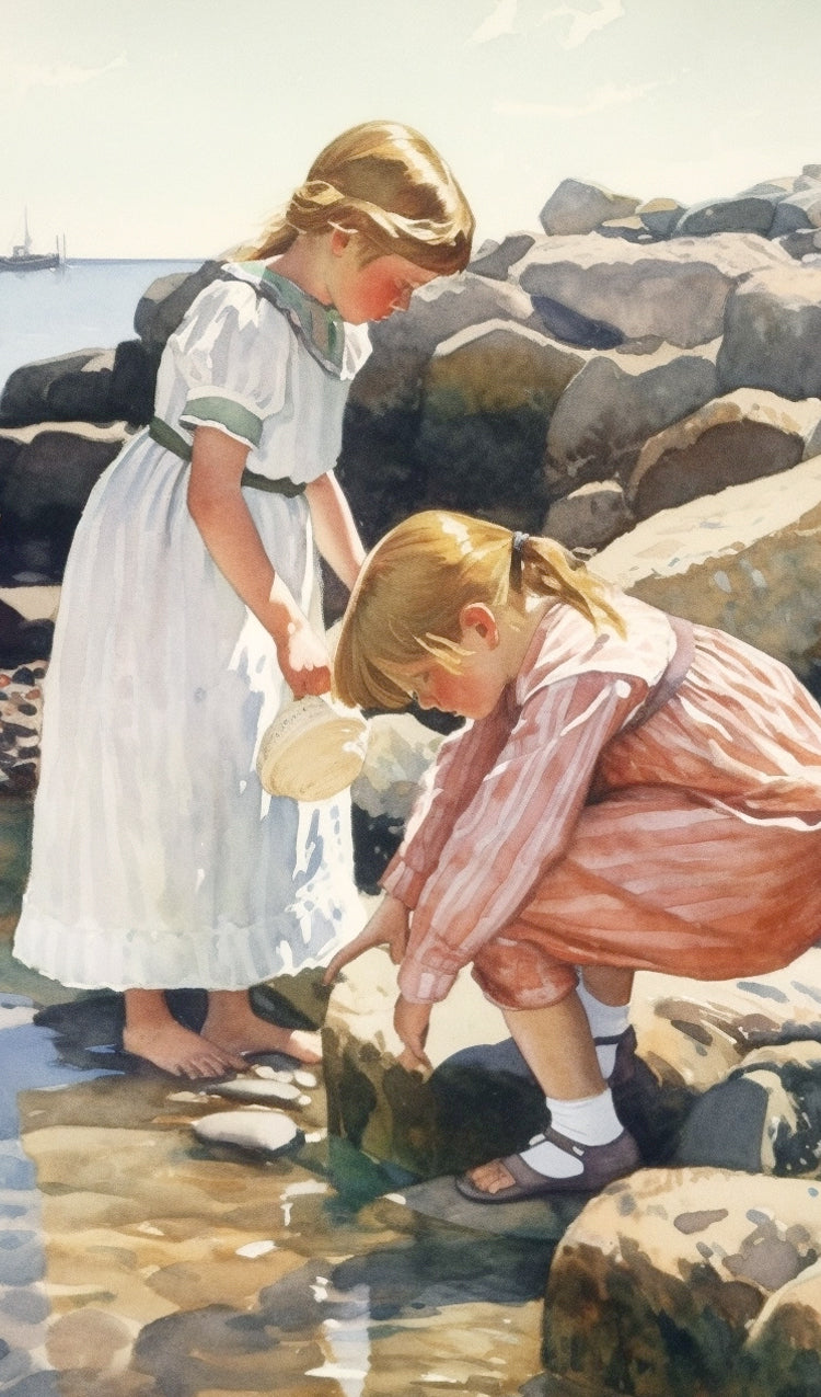 Girls at the Sea Shore